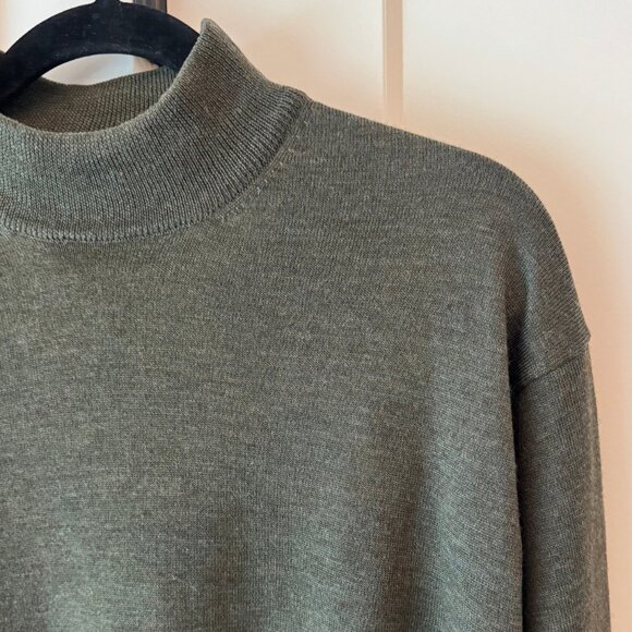 Jos. A. Bank Merino Wool Sweater L Mock Neck Vintage Made in Italy - Picture 2 of 6